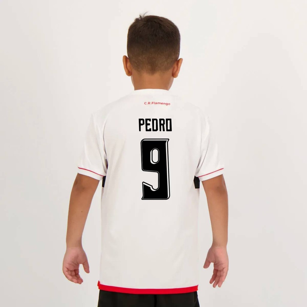 Camisa Flamengo Pedro 9 Approval Infantil Branca