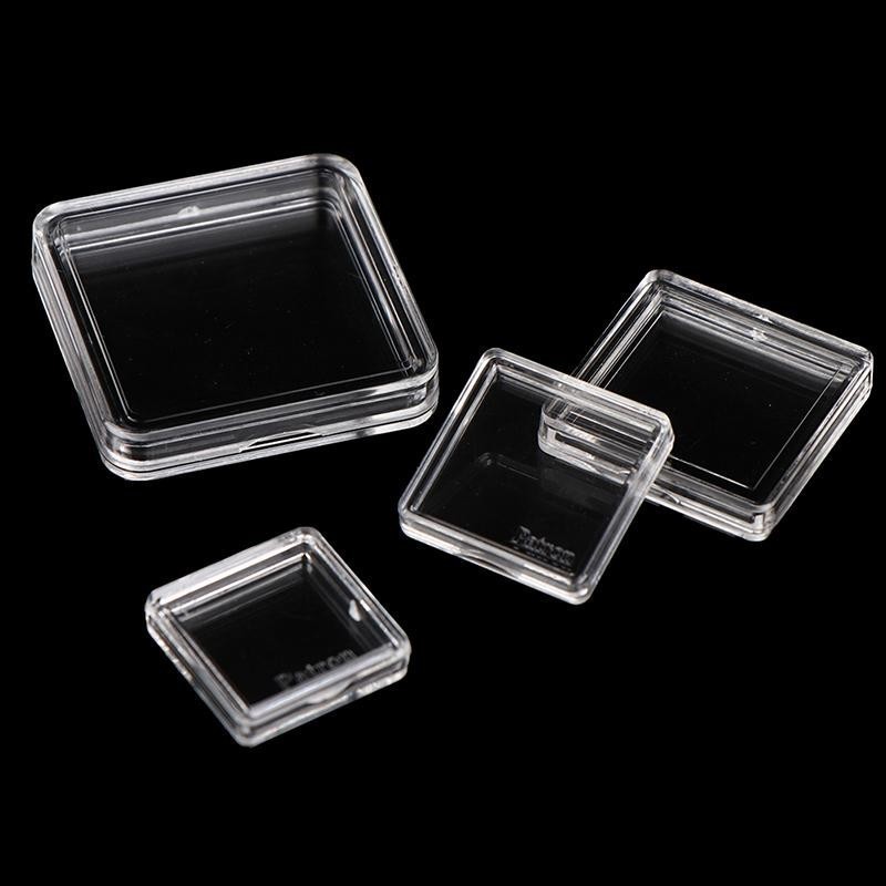 [Dhiint] 10 Pcs Quadrado Transparente Plástico Protetor Recipientes Caso Para Token Board Game Holder Caixas Coleção De 