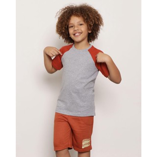 Camiseta Infantil Manga Raglan Mescla Média