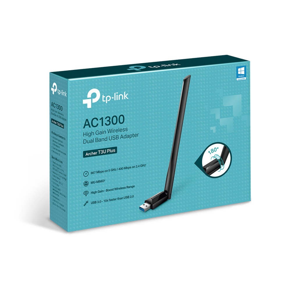 ADAPTADOR WIFI USB TP-LINK ARCHER T3U PLUS AC1300 — imagem 2 de 2