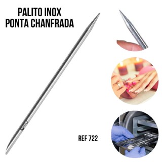 PALITO DE UNHA INOX COM PONTA CHANFRADA MANICURE SANTA CLARA (Ref.722)