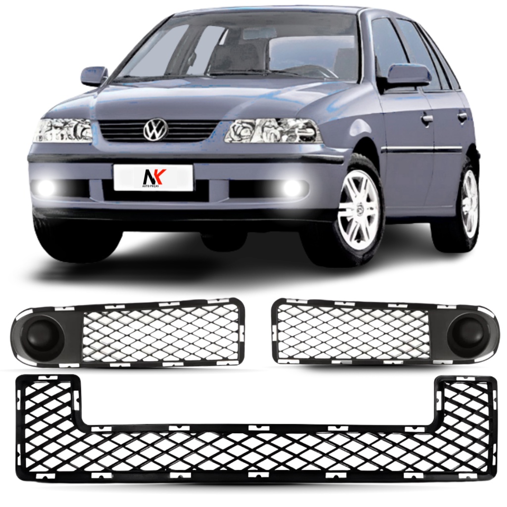 Kit Grade Parachoque Milha Gol G3 1999 2000 01 2002 Fase 1