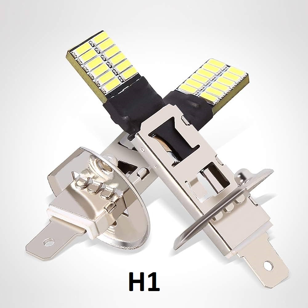 Par Lâmpada de Farol LED H1 1x24-SMD 6500K Branca a Prova d'Água Super Brilhante DRL Lâmpada de Neblina