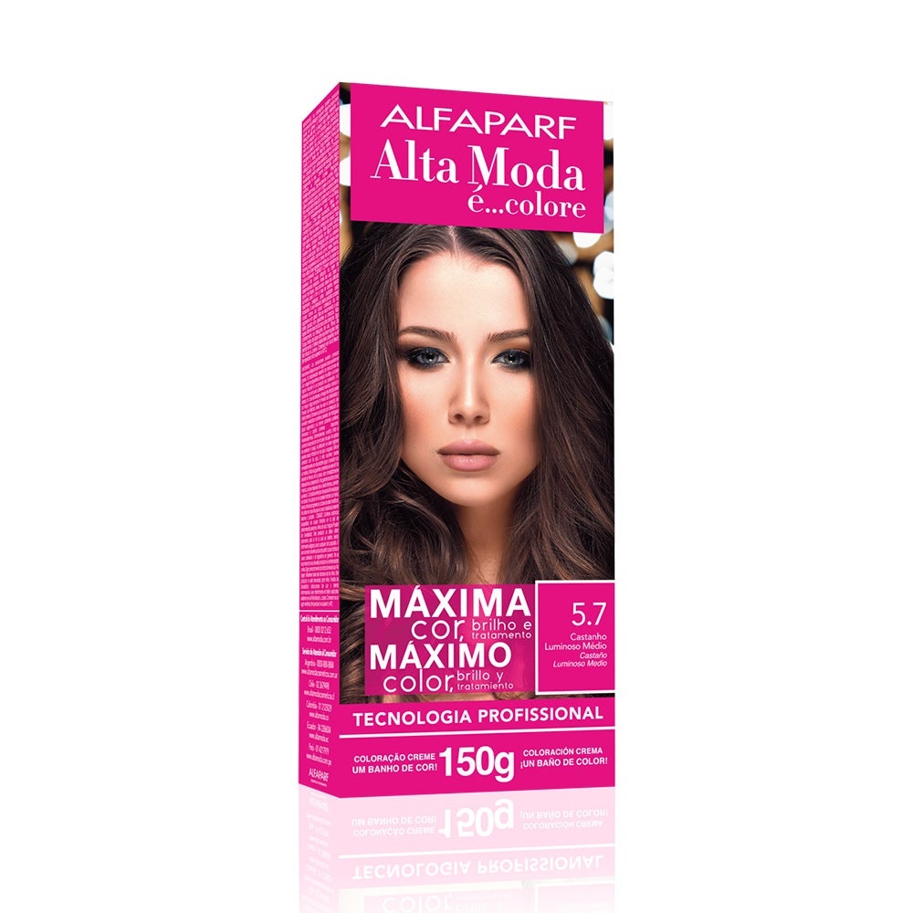 Tintura Alta Moda 5.7 Castanho Luminoso Médio em Oferta na Shopee