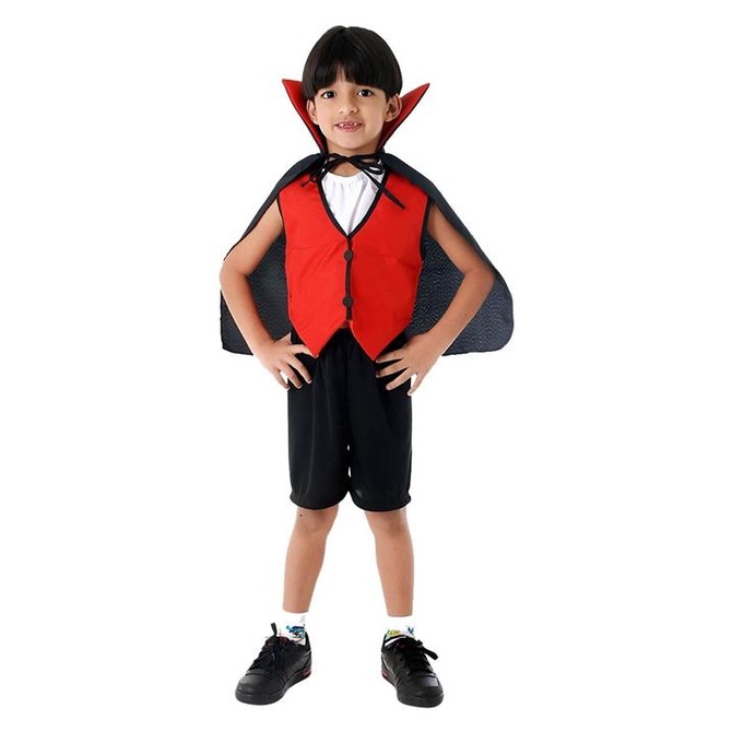 Fantasia Drácula Infantil Com Capa de Halloween em Oferta na Shopee