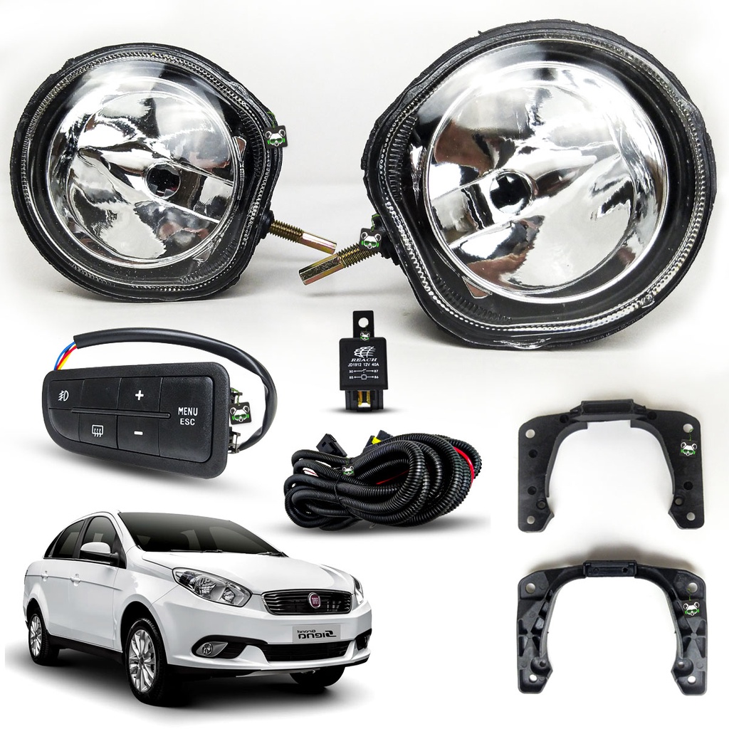 Kit Farol Auxiliar de Milha Botao Modelo Original Grand Siena 2012 2013 2014 2015 2016 2017 em Oferta na Shopee