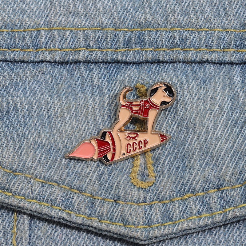 Space Dog Lycra Metal Broche De Em Forma De Foguete Cachorro Acessórios De Roupas Jóias Presentes em Oferta na Shopee