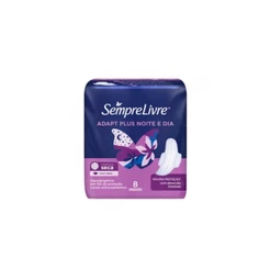 Absorvente Sempre Livre com Abas Noturno Seca c/8un