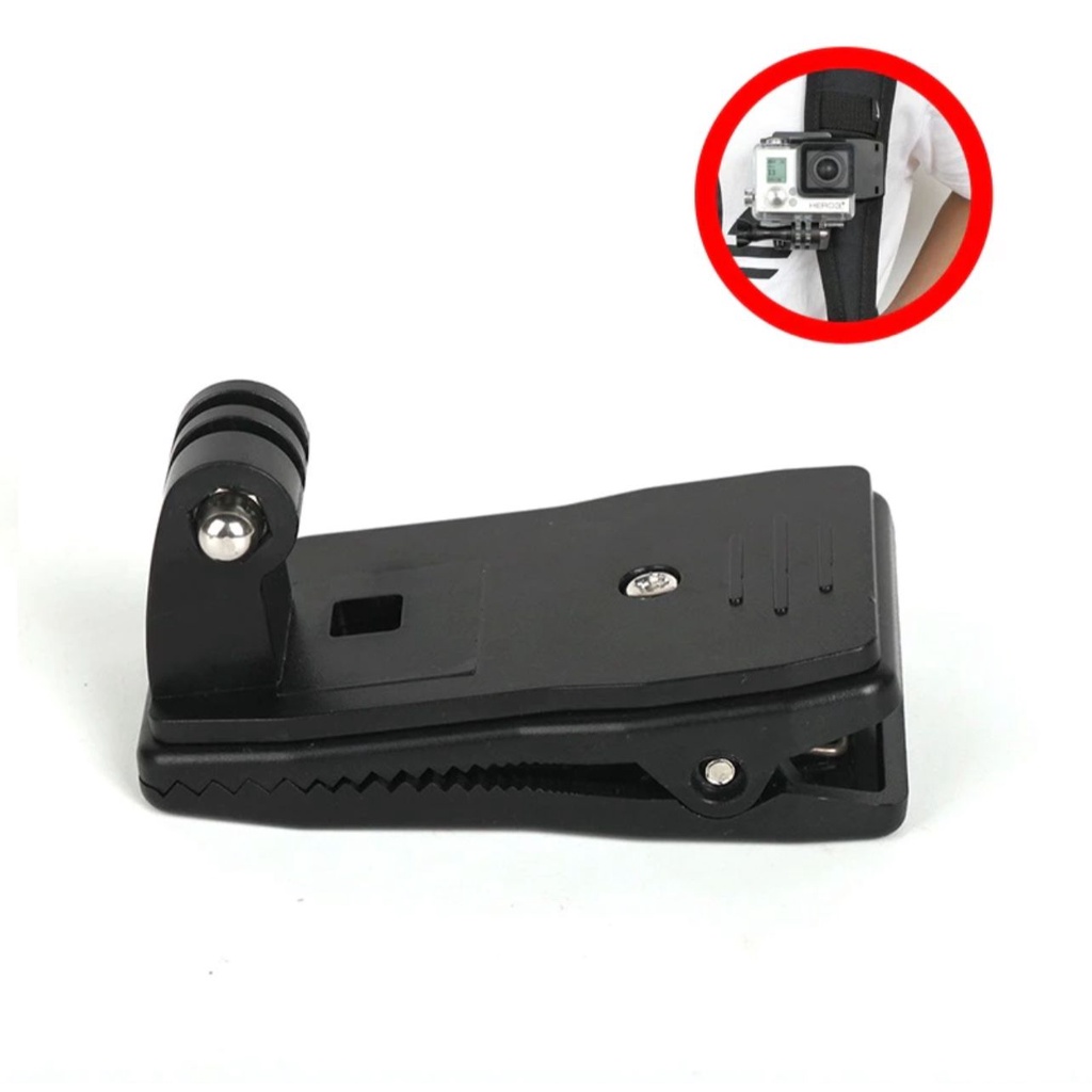 Suporte Clip Gopro para mochila Presilha Grampo Garra giro 360 graus