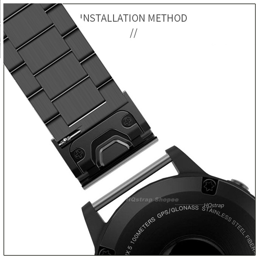 Pulseira Fenix 7 6X 6S 6 Pro 5X 5 5S De Aço Inoxidável Para Relógio Garmin 26mm 22mm 20mm Substituição De Bracelete Feminina Cinto Masculino Acessórios Relógios — imagem 2 de 2