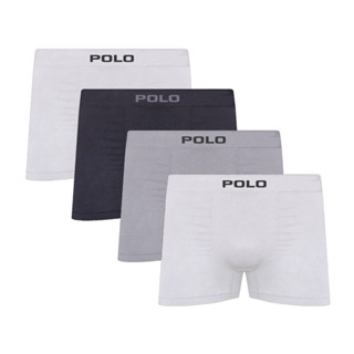 Kit C/4 Cuecas Boxer Polo 781 Algodão Sem Costura Sortido