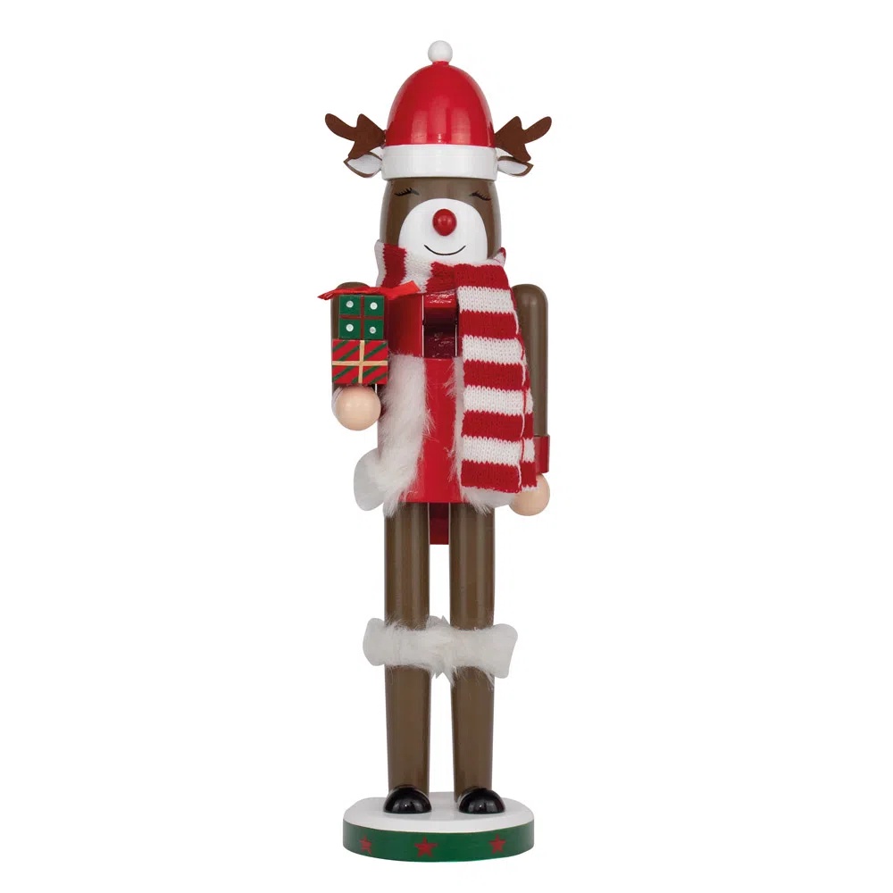 Boneco Soldado de Chumbo Quebra Nozes Rena Natal 36cm