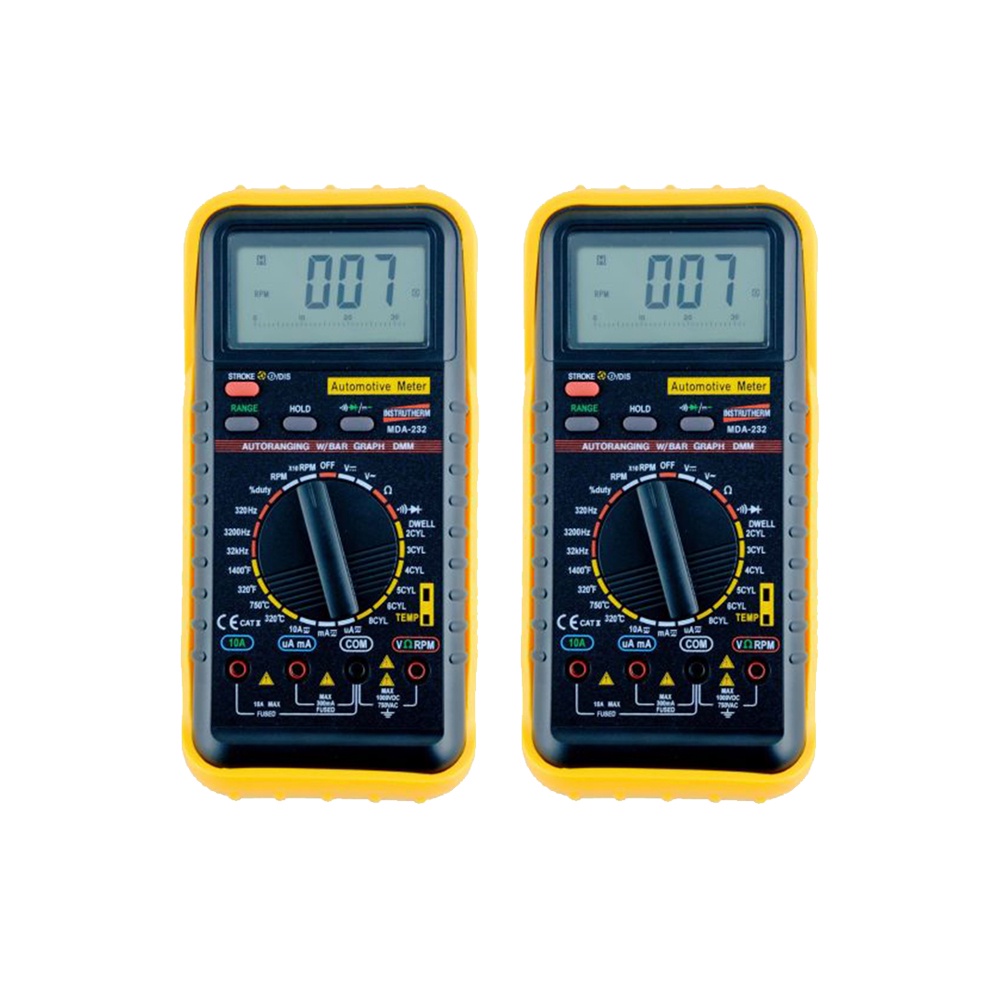 Kit 2 Multímetro Automotivo Digital Corrente Tensão Continuidade Diodo Hold Garra Indutiva Mda-232