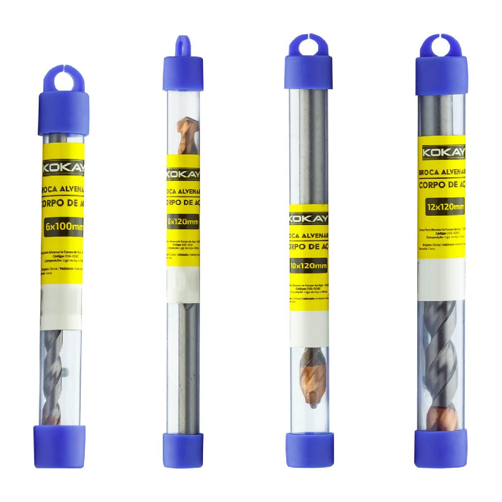 Conjunto De Brocas Concreto Vídea Em Aço - 6mm a 12mm