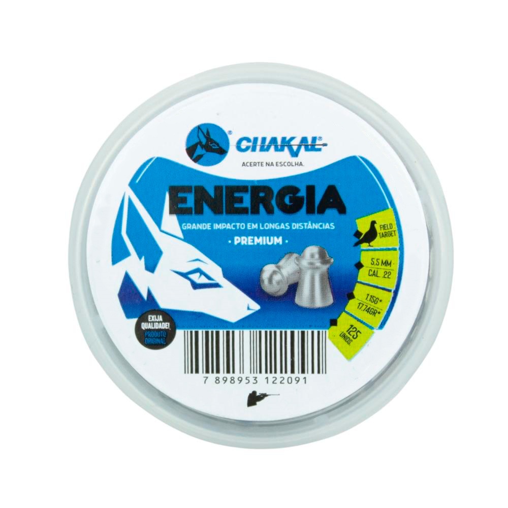 CHUMBINHO CHAKAL ENERGIA 5,5MM 125UN