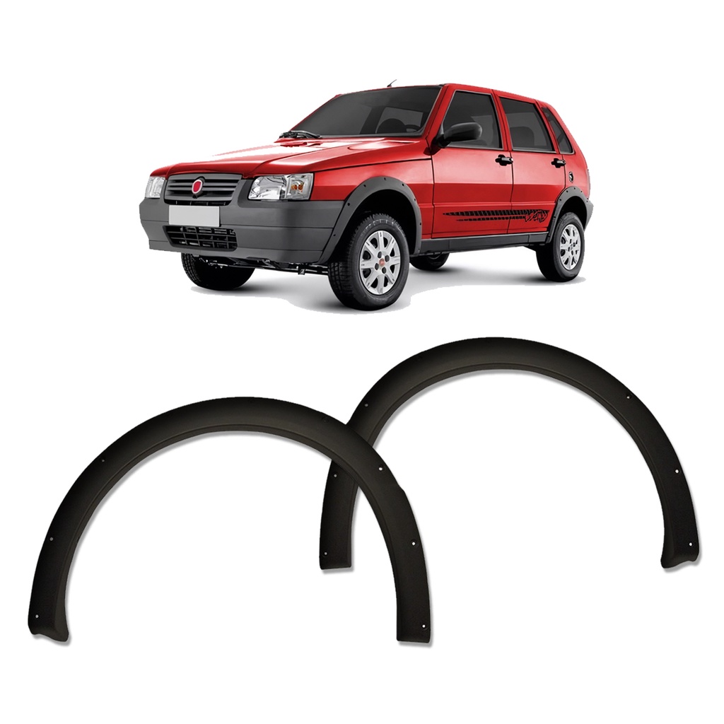 Par Moldura Paralama Dianteiro Uno Way 2006 2007 2008 Preto Texturizado