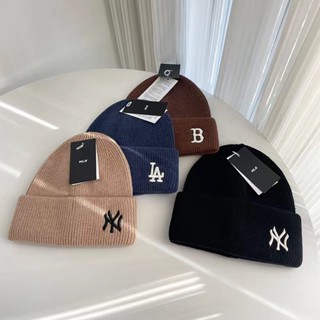 Nova Cor Sólida Homens Mulheres Bordados De Inverno Chapéu De Malha NY B Feijão De Lã Novo Cashmere Fêmea Skullies Quente Boné
