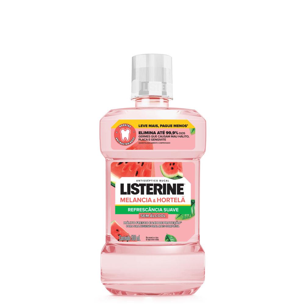 Enxaguante Bucal Listerine Melancia & Hortelã sem Álcool 500ml em Oferta na Shopee