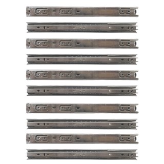 Kit 10 Corrediça Trilho Telescópica Zincada 40cm 400mm para Gaveta 5 Pares