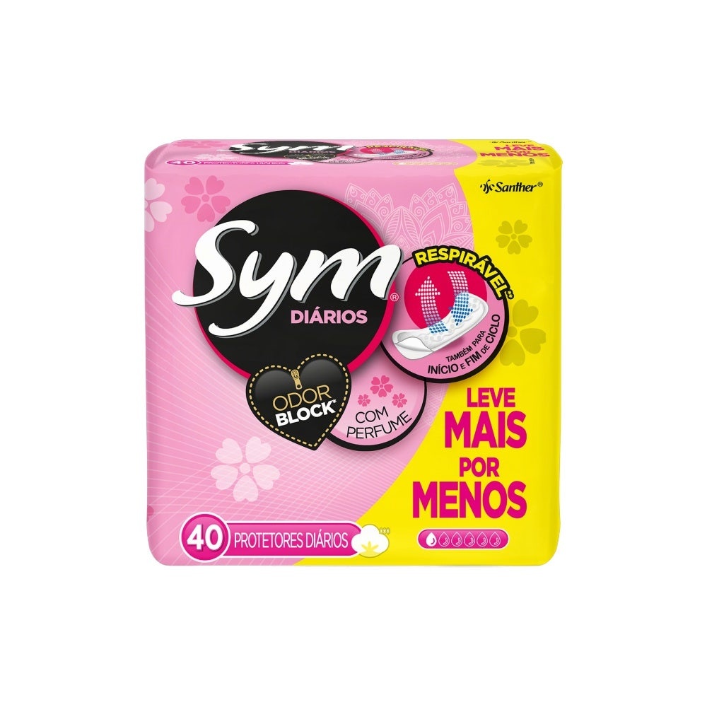 Absorvente Sym Proteção Diário C/ Perfume C/40 em Oferta na Shopee