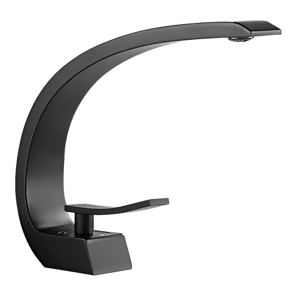 Torneira Banheiro Monocomando Cascata Curva Preto Premium em Oferta na Shopee