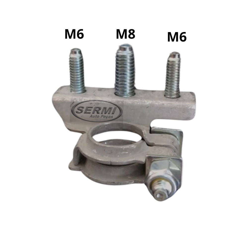 TERMINAL BATERIA POLO POSITIVO 3 PARAFUSOS 8MM 6MM ORIGINAL FIAT 1507700 MTA 1416001 PALIO STRADA STILO SIENA PUNTO