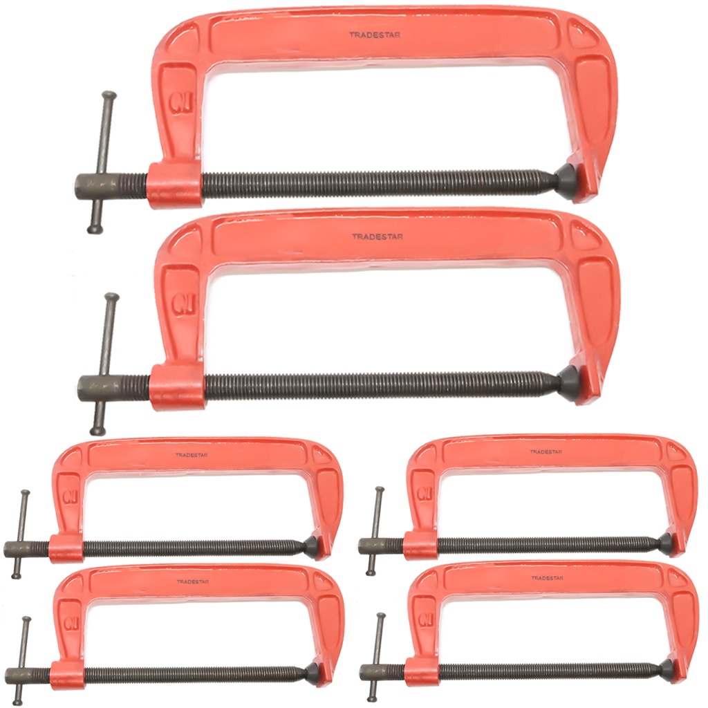 Kit 06 Grampo Sargento Tipo C 10'' Polegadas Tradestar