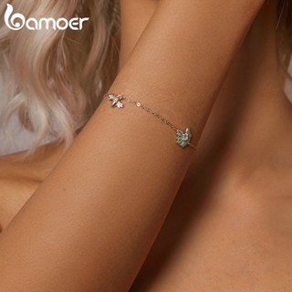 Bamoer 925 Sterling Sliver Ring Minimalista De Dupla Camada De Jóias De Moda Brilhantes Para Mulheres