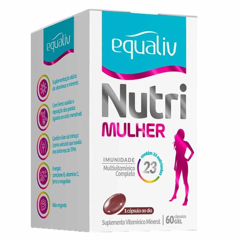 Suplemento Vitamínico Nutri Mulher Equaliv 60 cápsulas em Oferta na Shopee