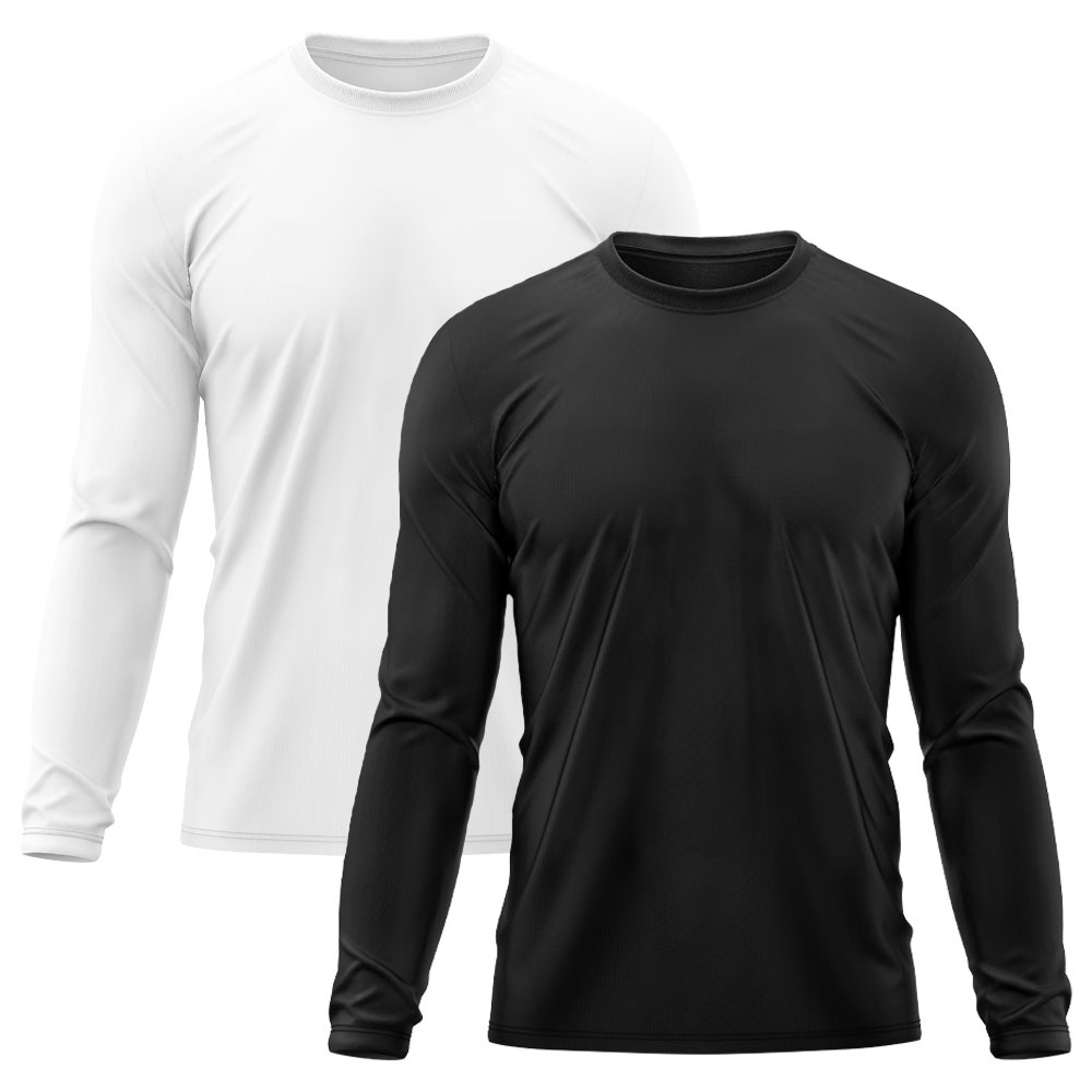 Kit 2 Camisetas Masculina Térmica Proteção Solar UV  50+ Praia Treino Academia Tshirt Praia Esporte Dry Fit Manga Longa