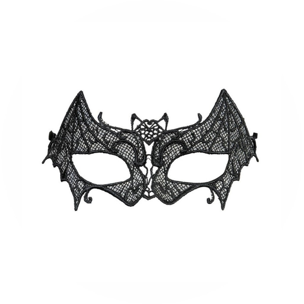 Máscara Preta Bordada Luxo Rendada (50 TONS DE CINZA)