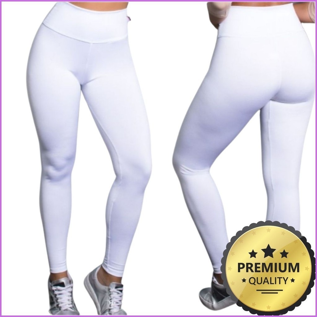 Calça LEGGING Branca Suplex Feminina, Academia, Uniforme Medicina, Enfermagem, Dentistas, Fisioterapeutas, Estética ou Uso Casual em Oferta na Shopee