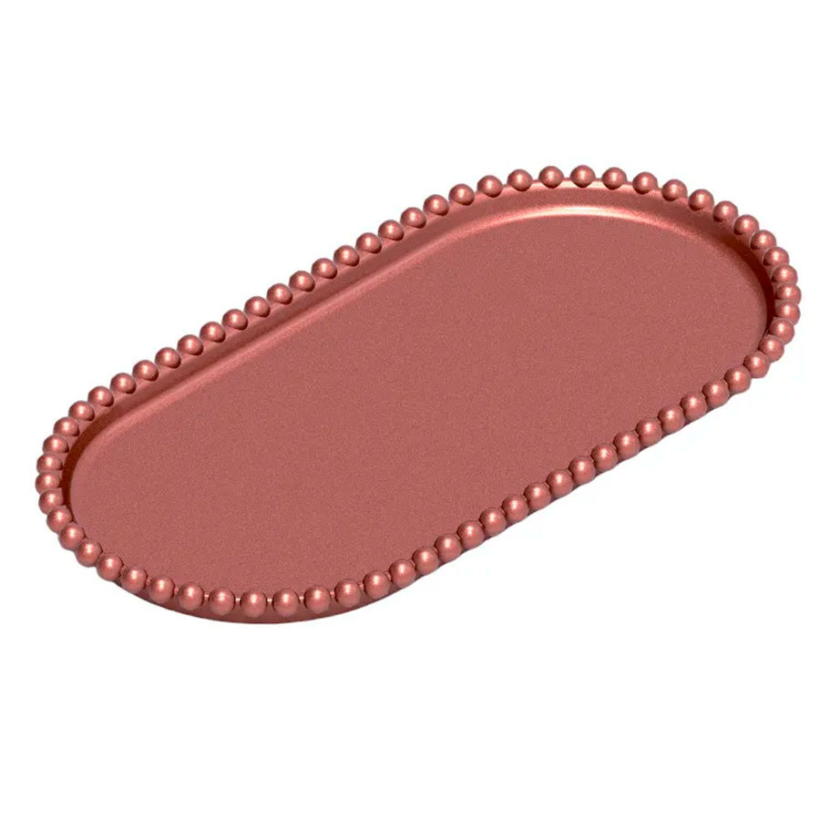 Bandeja Esfera Acrílica Durável Oval - Rose Gold - 25x13cm - 1 unidade - Rizzo - Rizzo