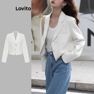 Lovito Blazer elegante de bolso falso simples para mulheres L104ED913 em Oferta na Shopee