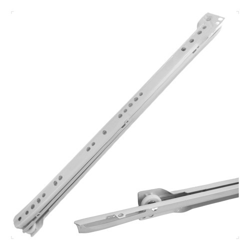 Corrediça Comum Para Gaveta 40cm Trilho 25Kg Capacidade Par De Apoio Branca