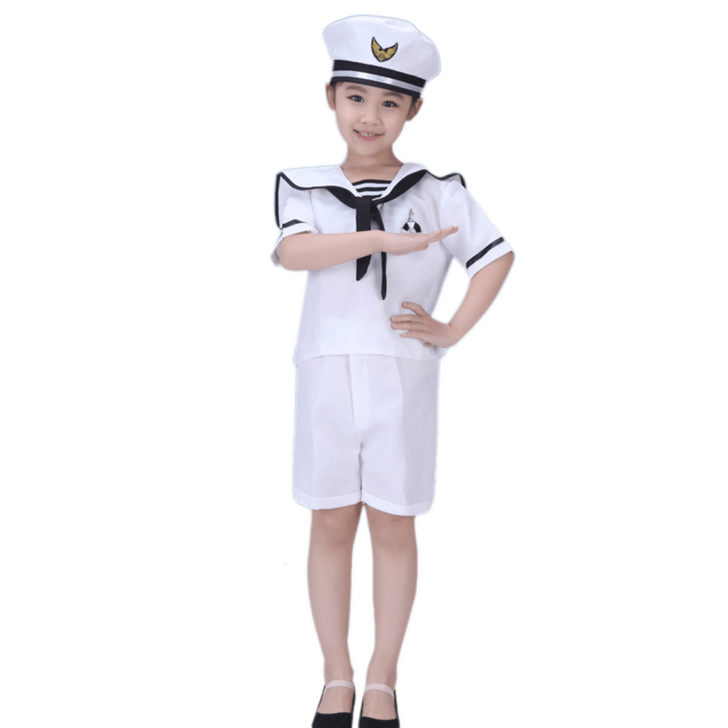 Fantasia Marinheiro Infantil Festas Batizado carnaval c boné em Oferta na Shopee