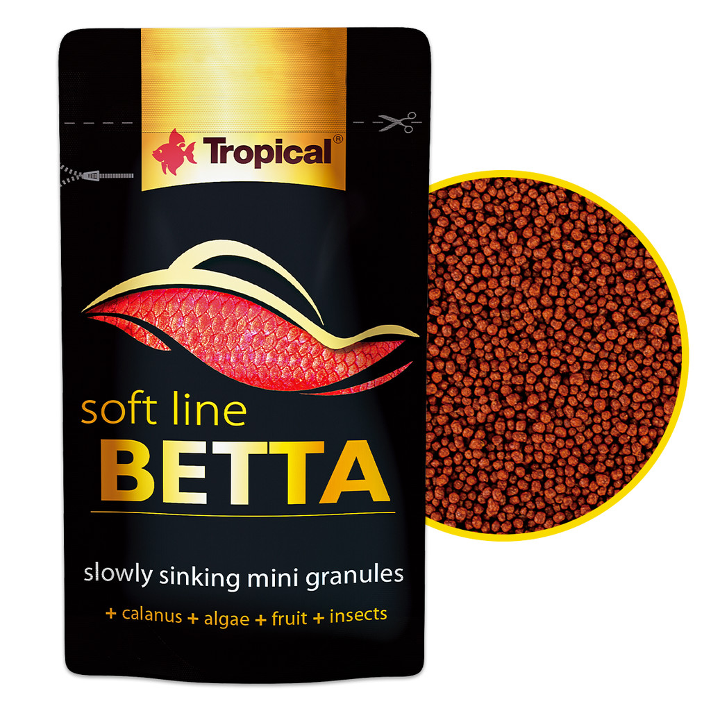 Ração Betta Soft Line Tropical 5g Alimento para Peixes Betta em Sachê Aquário