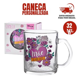 CANECA DE VIDRO COZINHA MÃE, EU AMO VOCE PERSONALIZADA CAFÉ,CHÁ em Oferta na Shopee