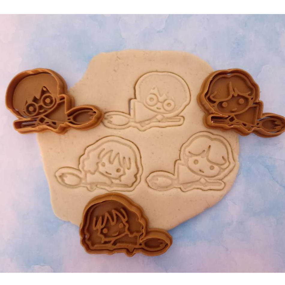 Cortador de Biscoitos / Cookies / Massinha / Biscuit Harry Potter Hermione e Rony