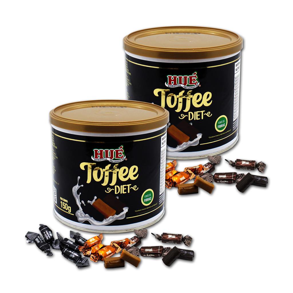 TOFFEE MISTO DIET HUE 150G SABORES CAFE LEITE CHOCOLATE 2 UN