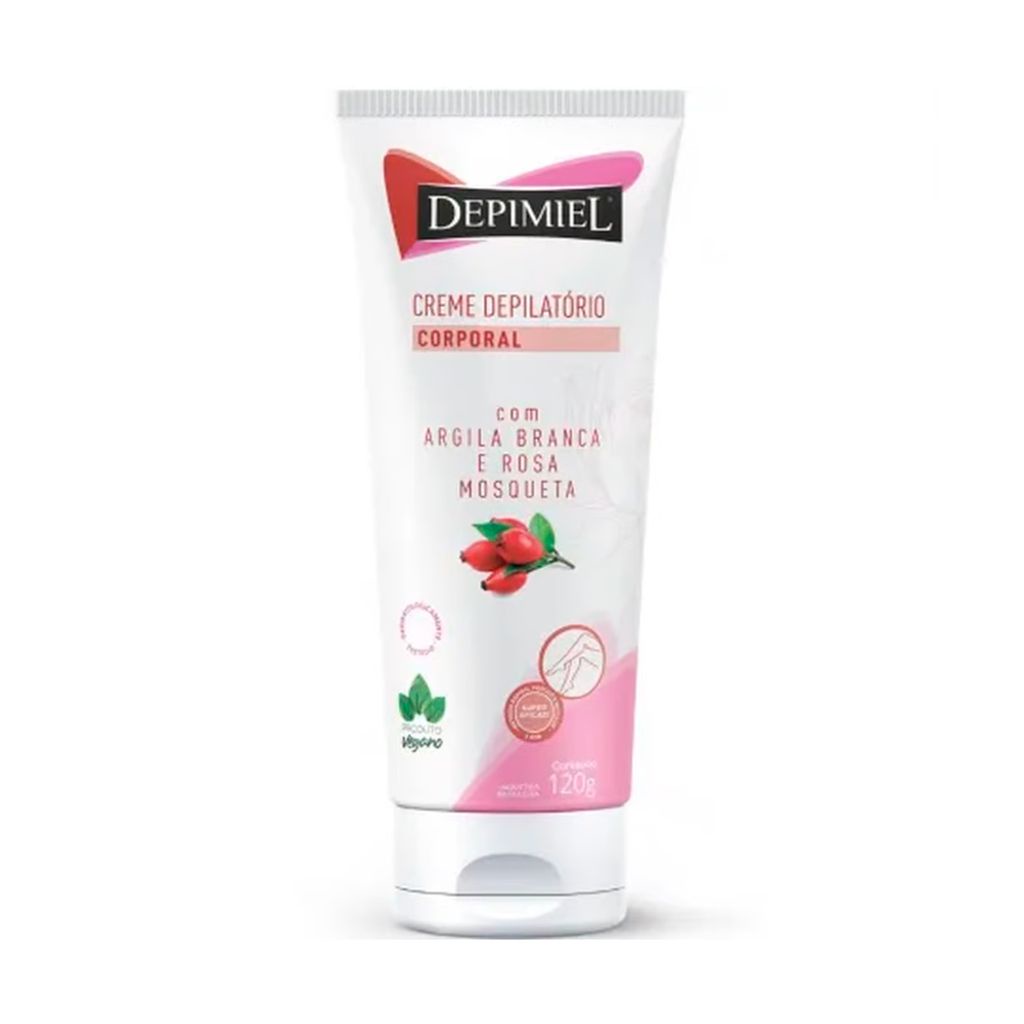 Creme Depilatório Depimiel Corporal com Argila Branca e Rosa Mosqueta 120g