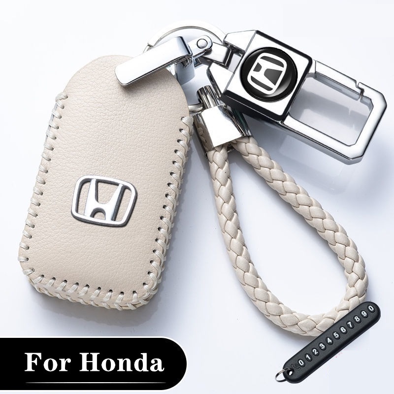 Honda civic BRV HRV CRV Tipo R WRV accord Odyssey Couro Capa Chave Do Carro Acessórios De metal Para City