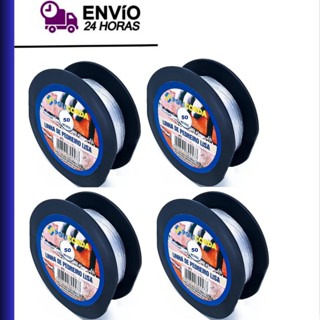 Kit 4 Carretel De Linha De Pedreiro Lisa Cristal 50 Metros e 100 Metros Policorda
