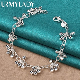 URMYLADY Beautiful 925 Pulseiras De Prata Bonitas Para Mulheres De Casamento Cadeia Pulseira De Charme Contas Moda Lindas Jóias Por Atacado
