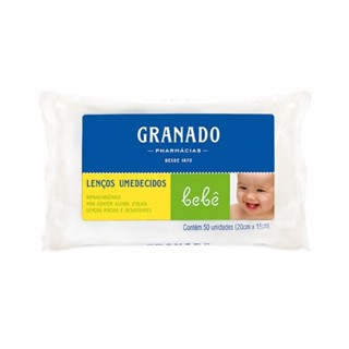 Lenço Umedecido Granado Bebê Tradicional Com 50 Unidades
