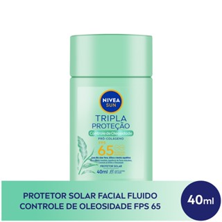 NIVEA SUN Protetor Solar Facial Tripla Proteção Fluido Controle de Oleosidade FPS 65 40ml