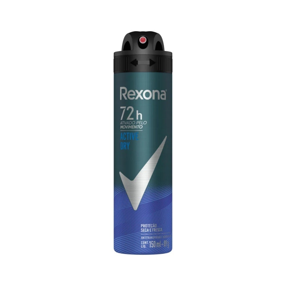 Desodorante Aerossol Rexona Masculino Active Dry 72 Horas 150ml em Oferta na Shopee