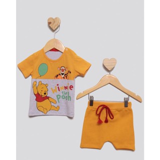 Conjunto Bebê Curto Disney Estampa Ursinho Pooh Amarelo