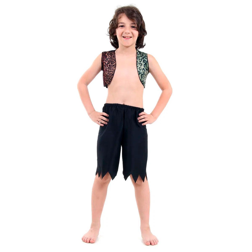 Fantasia Homem das Cavernas Infantil Curta em Oferta na Shopee