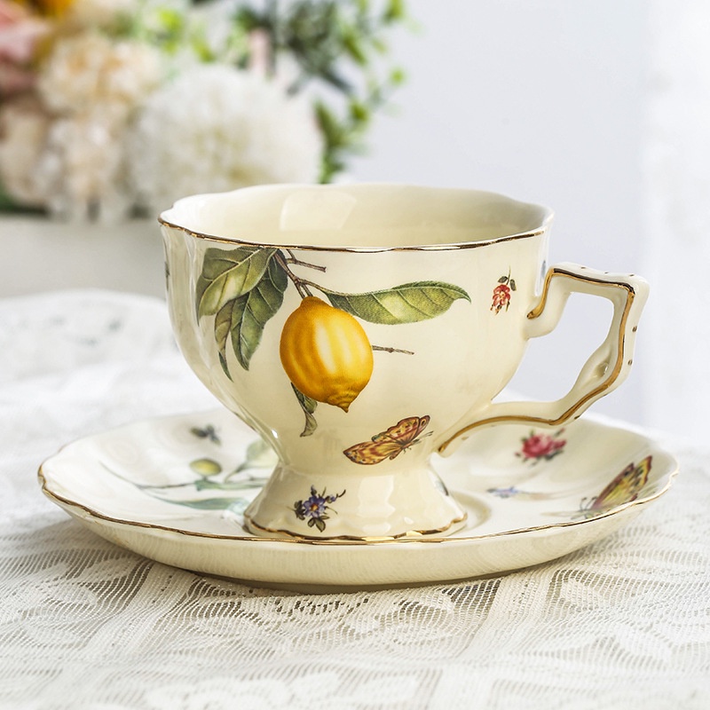Conjunto de xícara de café de cerâmica retrô doméstico, xícara de cerâmica de alto valor, bule, xícara de chá, conjunto